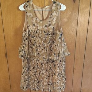 Entro Beige Sleeveless Dress